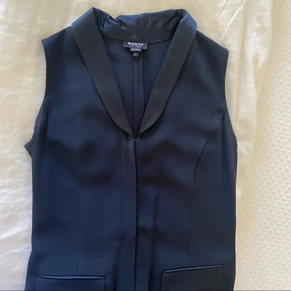 Worth NY Navy Tuxedo Jumpsuit - Size 2